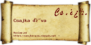Csajka Éva névjegykártya