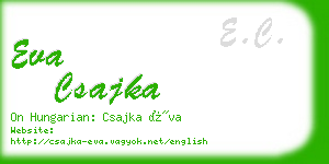 eva csajka business card